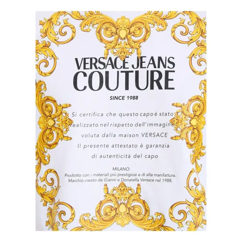White Cotton T-Shirt with Front Print - Versace Jeans Couture - Modalova