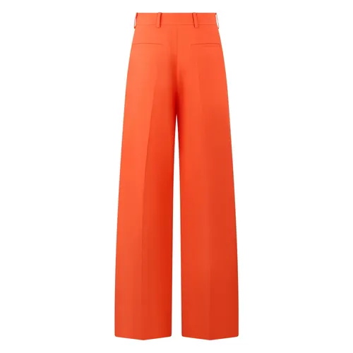 Orange Wide Leg Trousers - Valentino Garavani - Modalova