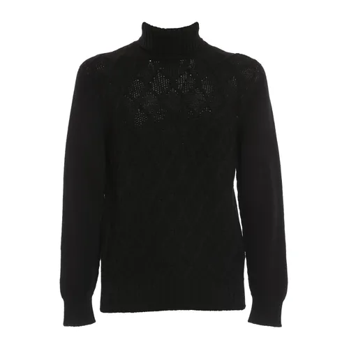 Black Wool Turtleneck Sweater - Drumohr - Modalova