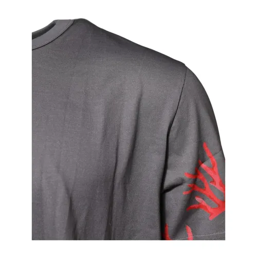 T-shirt con stampa di corallo e logo - Dolce & Gabbana - Modalova