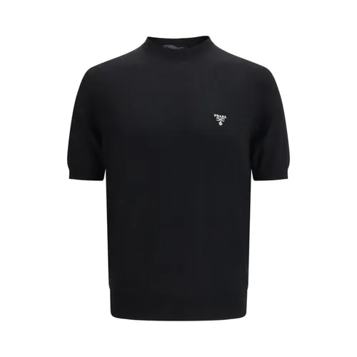 Fleece Wool T-Shirt with Premium Finish - Prada - Modalova