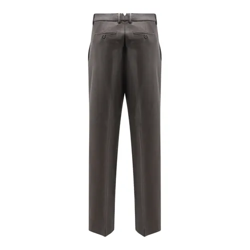 Grey Wool Wide Leg Trousers - Ami Paris - Modalova