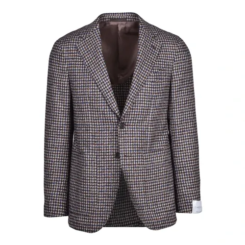 Wool Blend Buttoned Jacket - Caruso - Modalova