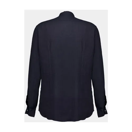 Navy Linen Shirt - Boglioli - Modalova