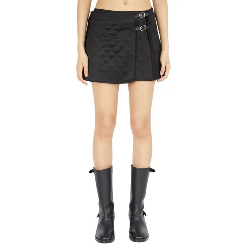Quilted Buckle Mini Skirt - Durazzi Milano - Modalova