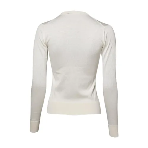 White Lily Silk Cardigan Sweater - Dolce & Gabbana - Modalova