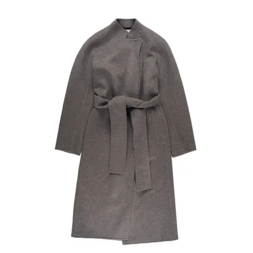 Grey Wool Coat with Belt - Khaite - Modalova