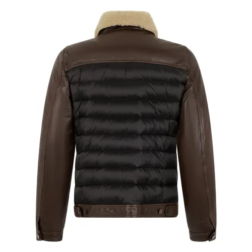 Quilted Jacket with Fur Collar - Moorer - Modalova