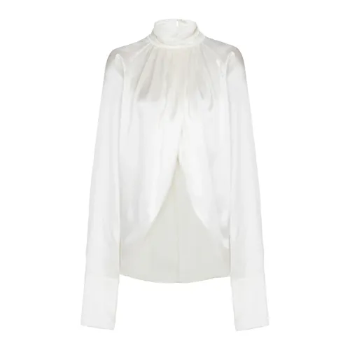 Draped Silk Blouse - Balmain - Modalova