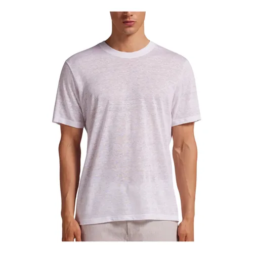 Linen Blend Crew Neck T-Shirt - Tommy Hilfiger - Modalova
