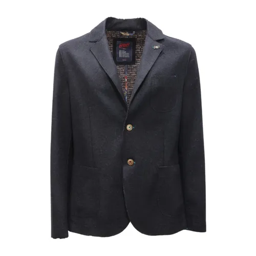 Stretch Wool Blend Jacket Navy Blue - Bob - Modalova