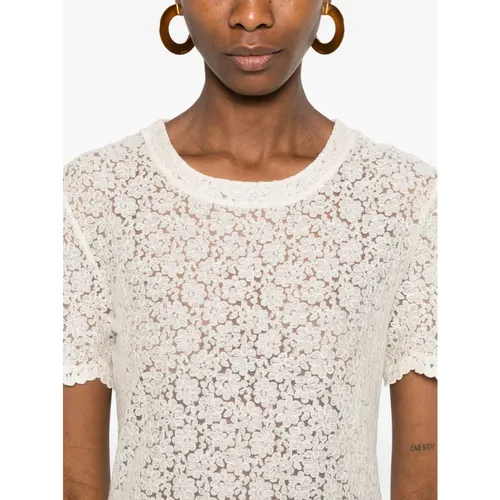 T-Shirt with Wave Embroidery - Ermanno Scervino - Modalova
