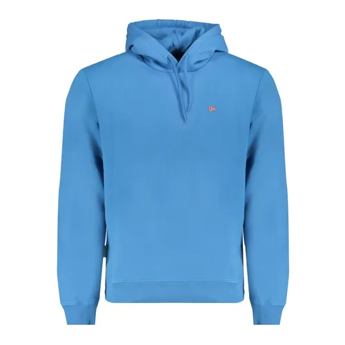 Blue Hoodie with Embroidered Logo - Napapijri - Modalova