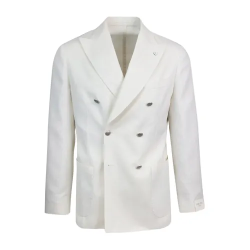 Double-breasted Regular Fit Jacket White - Lubiam - Modalova