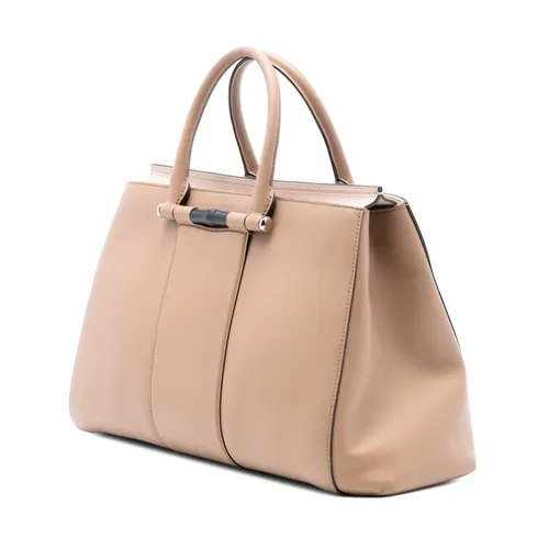 Pre-owned Structured Leather Top Handle Bag - Gucci Vintage - Modalova