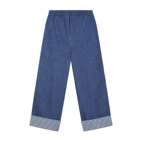 Blue Lightweight Denim Trousers - Fendi - Modalova