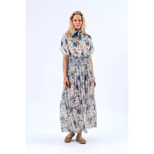 Smock Waist Maxi Skirt Dark Blue - Lollys Laundry - Modalova