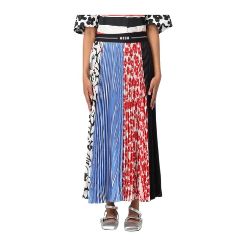 Falda Midi Plisada - Msgm - Modalova