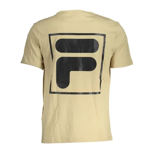 Beige Cotton Men's T-Shirt - Fila - Modalova