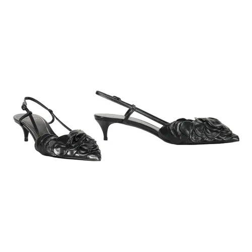 Floral Pointy Toe Slingback Pumps - Valentino Garavani - Modalova