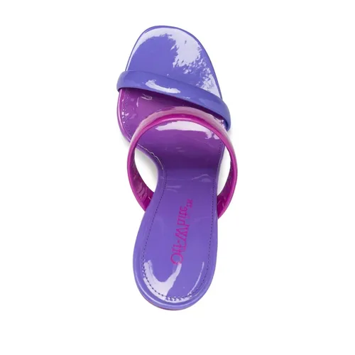Fuchsia Leather Mules with Meteor Detailing - Off White - Modalova