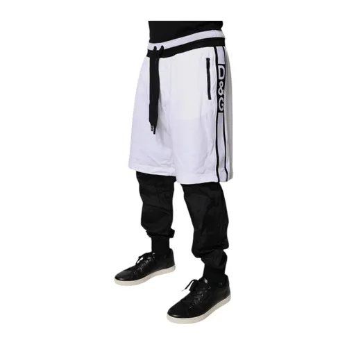 Black & White Cotton Jogger Sweatpants - Dolce & Gabbana - Modalova