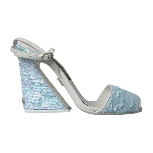 Sequin Ankle Strap Sandals - Dolce & Gabbana - Modalova