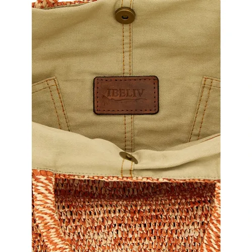 Two-Tone Raffia Shopping Bag - Ibeliv - Modalova