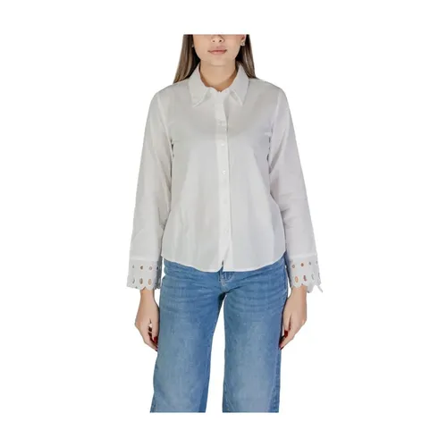 Eyelet Cuff Long Sleeve Blouse - Jacqueline de Yong - Modalova