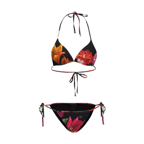 Floral Print Triangle Bikini - Dolce & Gabbana - Modalova
