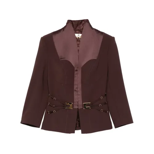 Blazer de Manga Corta - Elisabetta Franchi - Modalova