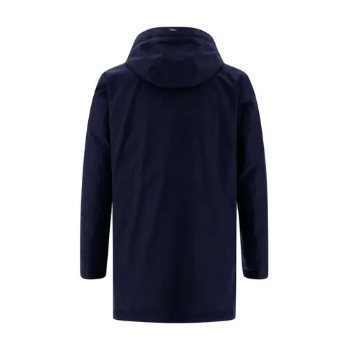 Detachable hood technical wool jacket - Herno - Modalova