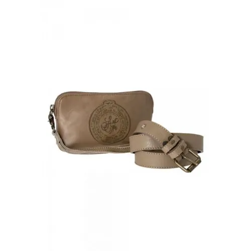 Leather Belt with Matching Pouch - Aeronautica Militare - Modalova