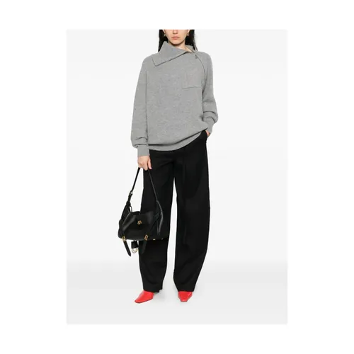 Grey Zip Neck Sweater - Sportmax - Modalova