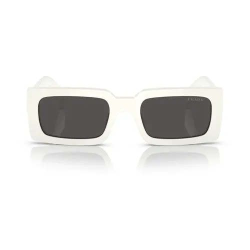 Pillow Shape Sunglasses in White Acetate - Prada - Modalova