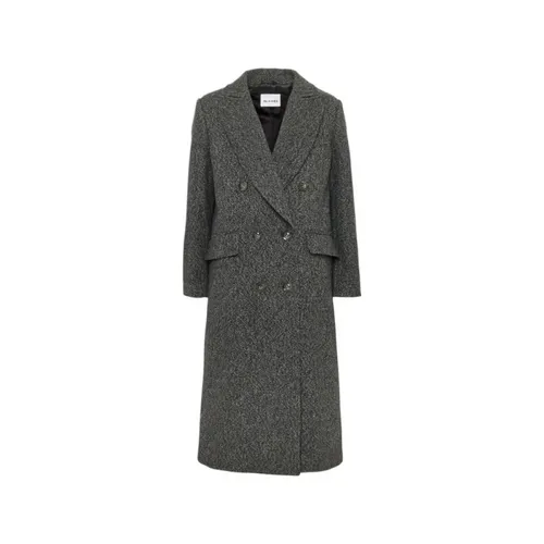 Langer Sedum Mantel in Graphit Tweed - SAND - Modalova