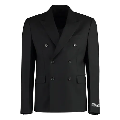 Double-breasted Wool Blazer - Versace - Modalova