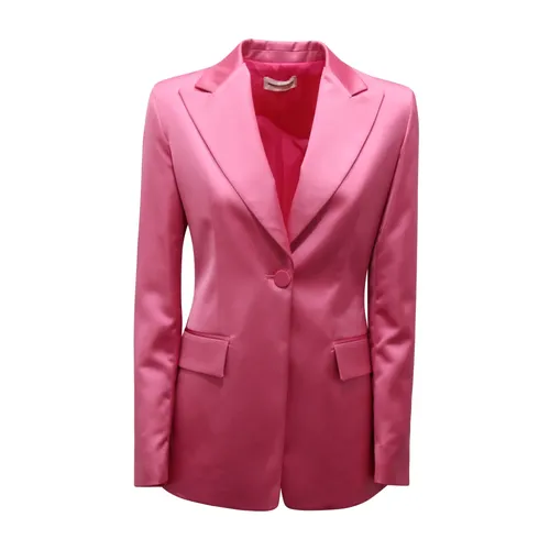 Satin Jacket in Bold Pink - Sandro Ferrone - Modalova