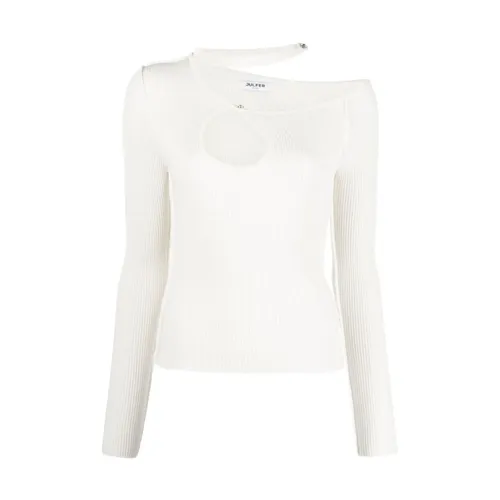 Ribbed Cut-Out Knit Top - Julfer - Modalova