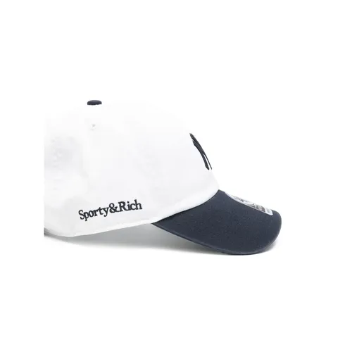 White Logo Embroidered Adjustable Strap Hat - Sporty & Rich - Modalova
