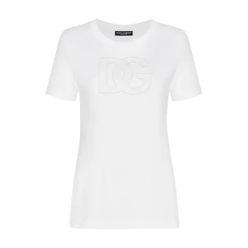 Jersey T-shirt with DG logo patch - Dolce & Gabbana - Modalova