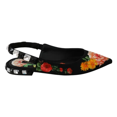 Elegantes Bailarinas Florales de Cristal - Dolce & Gabbana - Modalova