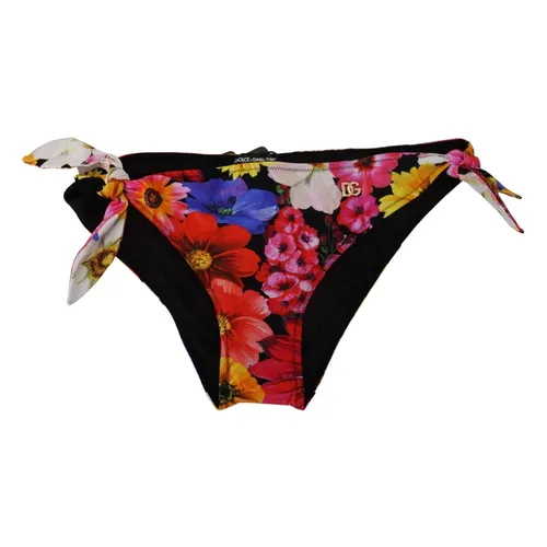 Parte inferior del bikini estampado floral negro - Dolce & Gabbana - Modalova