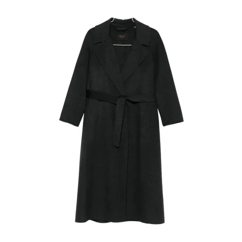 Grey Wool Belted Coat - Paltò - Modalova