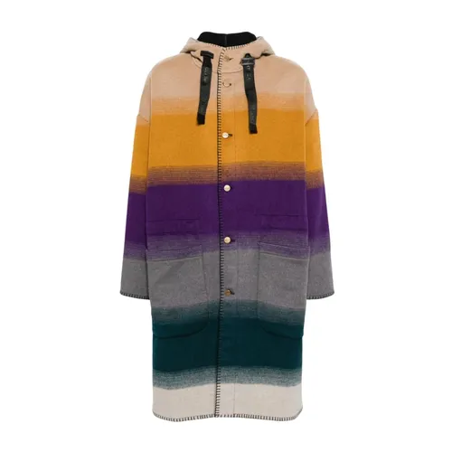 Blanket Stitched Colour-Block Coat - Roberto Cavalli - Modalova