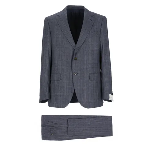 Blue Wool Suit Jacket and Pants - Caruso - Modalova