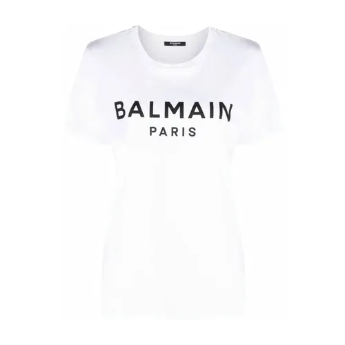 GAB T-Shirt White/Black - Balmain - Modalova
