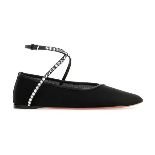 Ane Mesh Crystal Flat - Amina Muaddi - Modalova
