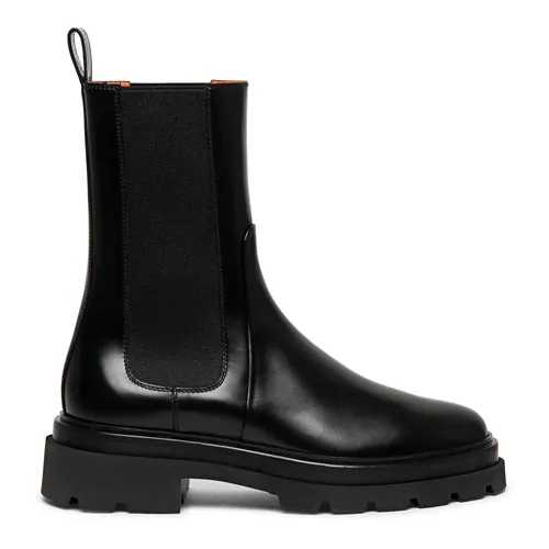 Stylish Leather Combat Boots - Santoni - Modalova