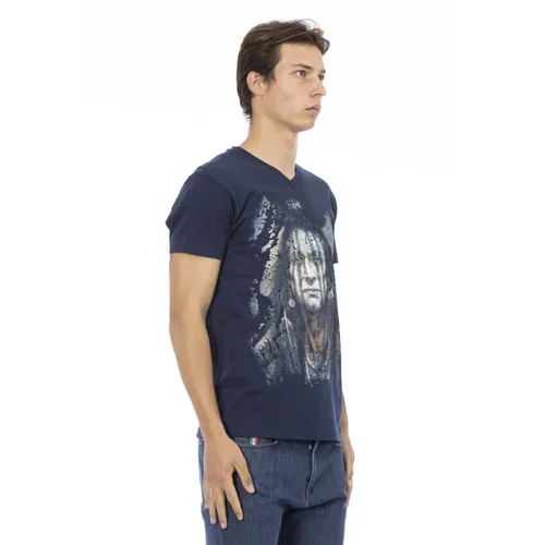 Casual V-Neck Tee with Front Print - Trussardi - Modalova